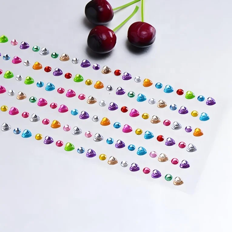 Assorted Colours Rhinestone Gem Face Body Jewel Tattoo Self Adhesive Gem Sticker on Crystals