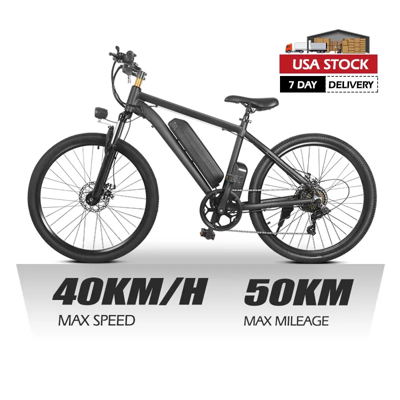 MK010 EU US Stock Warehouse Full Suspension 26 Inch E-Bike Hybrid Electric Mountain Road Bike Bicycle Adult