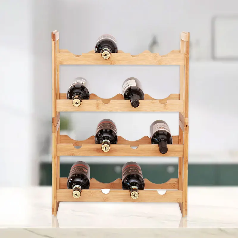 TAOTAOJU Durable Bottle Storage Racks New Arrival Custom High Quality Practical Wooden Natural Wood Red Wine Rack