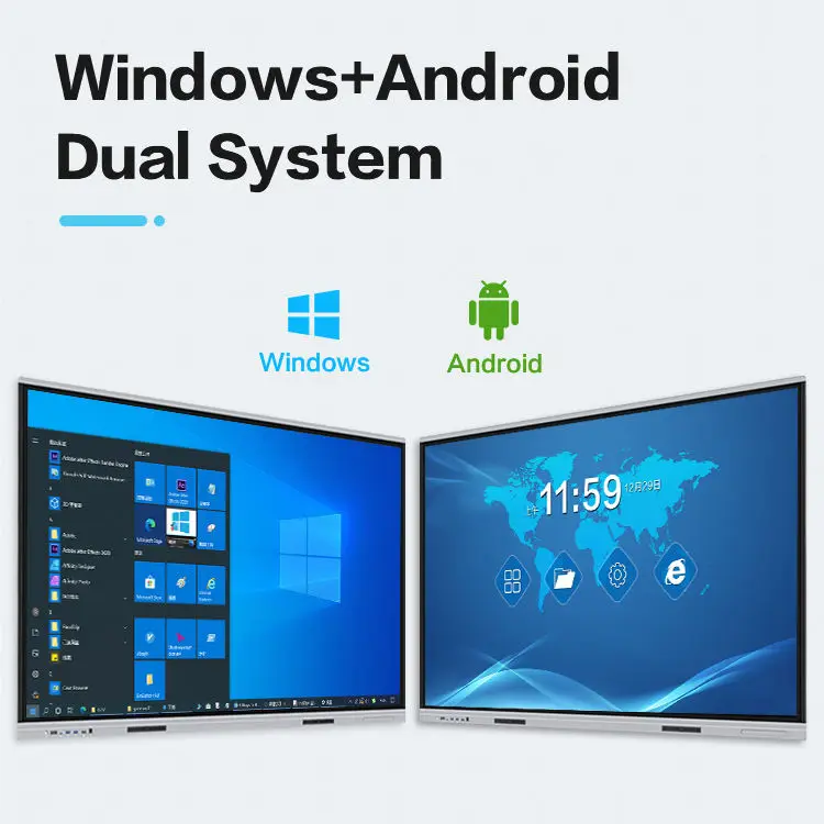 65 дюймов 4k android 4g ram 32g rom Интерактивная плоская панель белая доска коммерческий сенсорный экран для образования