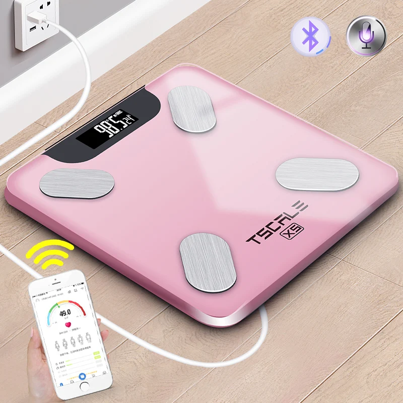 
Amazon Bluetooth Wireless Automatic Smart Personal Electronic Digital BMI Analyzer Bathroom Scale Weight Body Fat Scale 