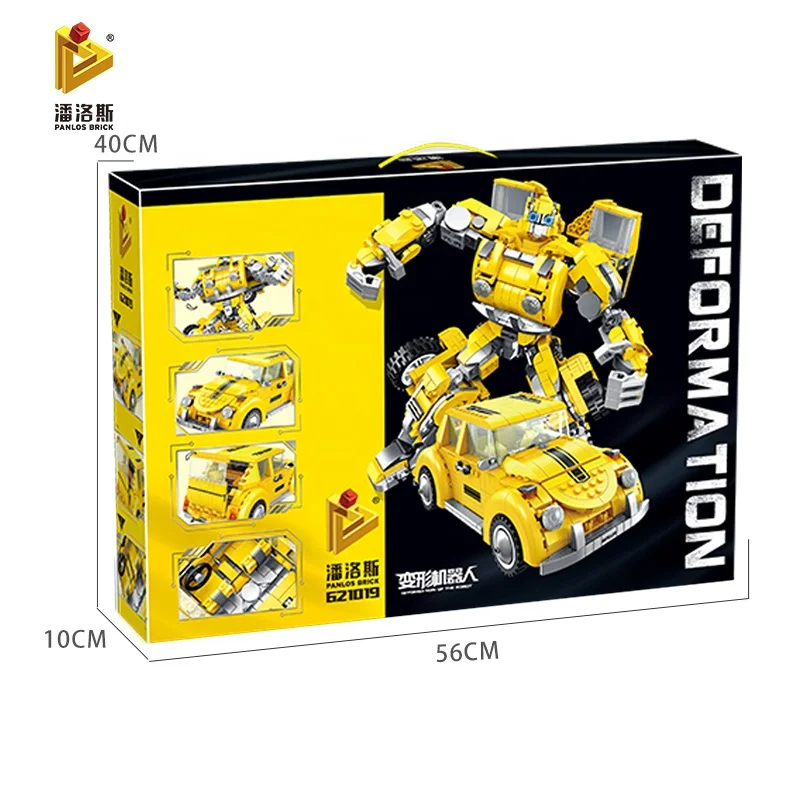 Panlos 621019 Transformation Optimus Robot Model 2 in 1 Deformation Engineering Car Building Block Toys Small Bricks