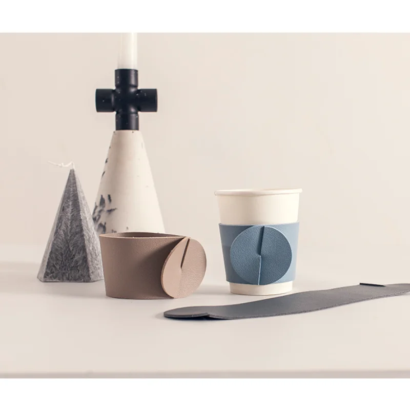 
Wholesales Hot Disposable Coffee Paper Custom Cup Sleeve Leather Cup Holder 
