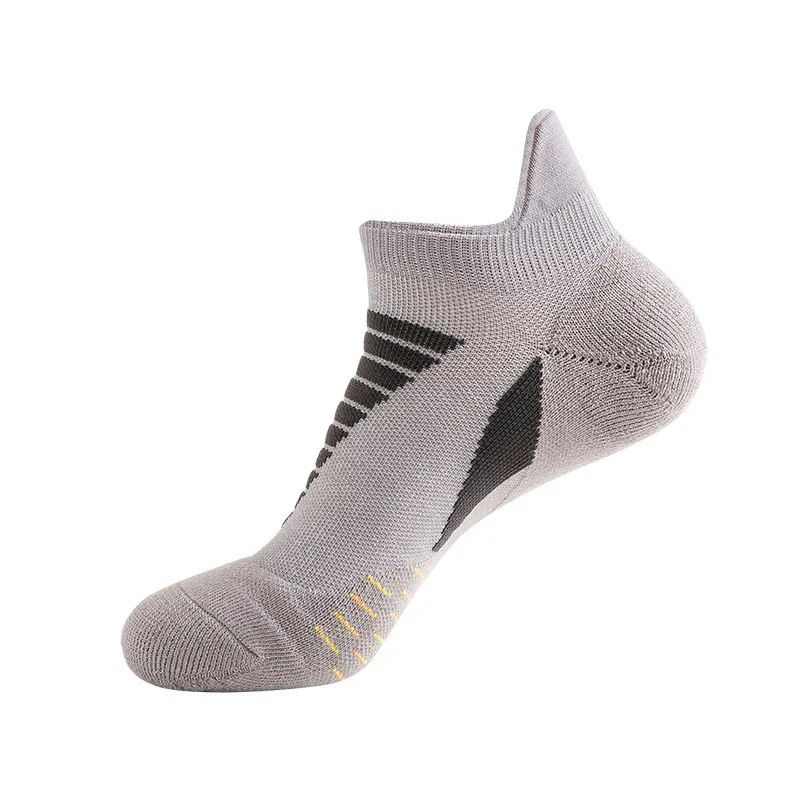 custom private label white pure cotton tennis running selective terry towel ankle sports socks men with anti slip grip
