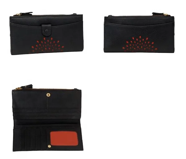 Trending Hot Sale Females Clutches Wallet Women Wallet with Wristlet Long Zipper Cell Phone Leather Fashion Black Bag