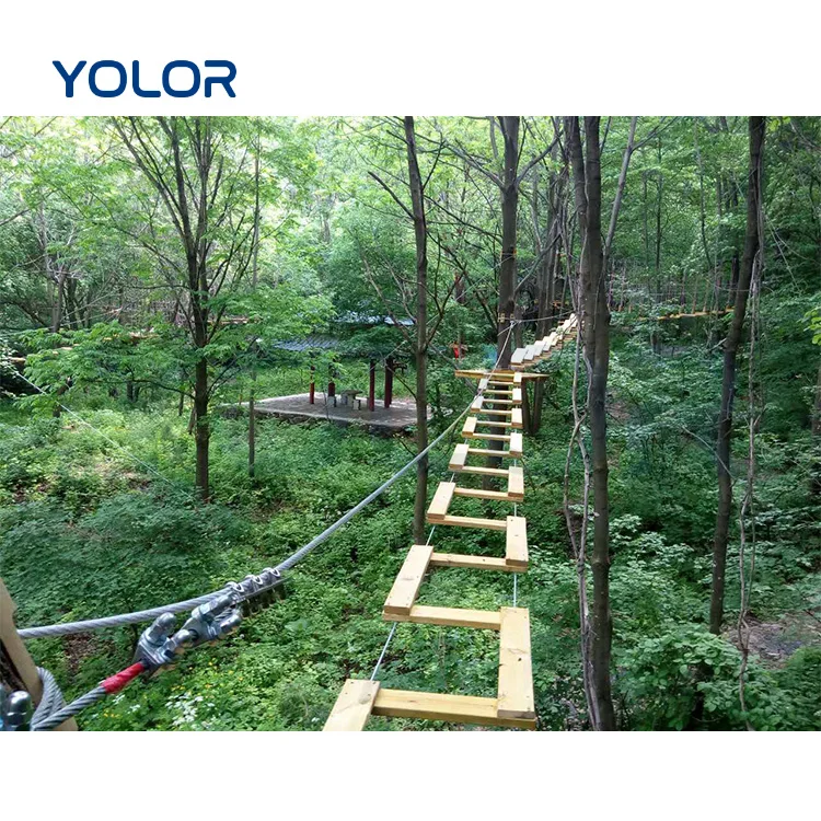 Amusement Park Outdoor Rope Climbing Equipment Tree Top Rope Adventure Outdoor Adult Obstacle Rope Course Equipment