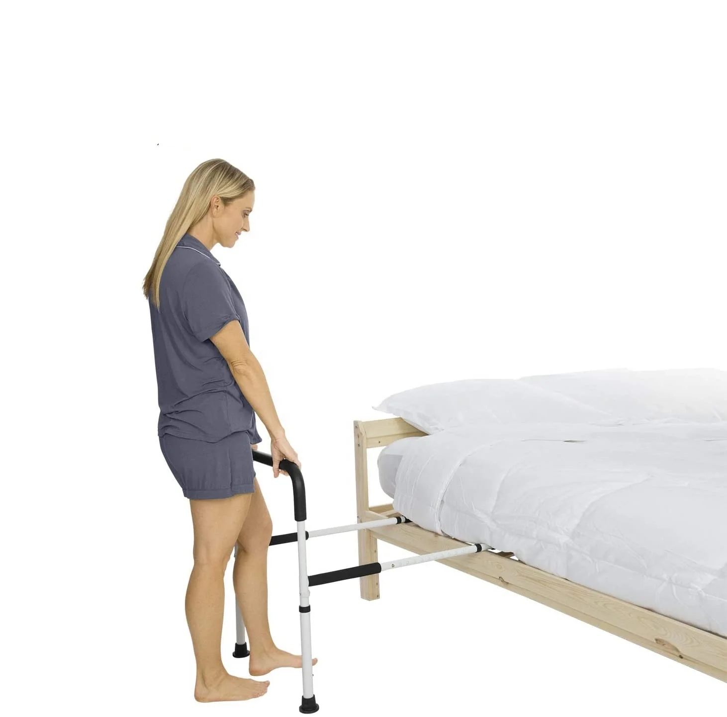 Safe standing bed assist handrail  for seniors