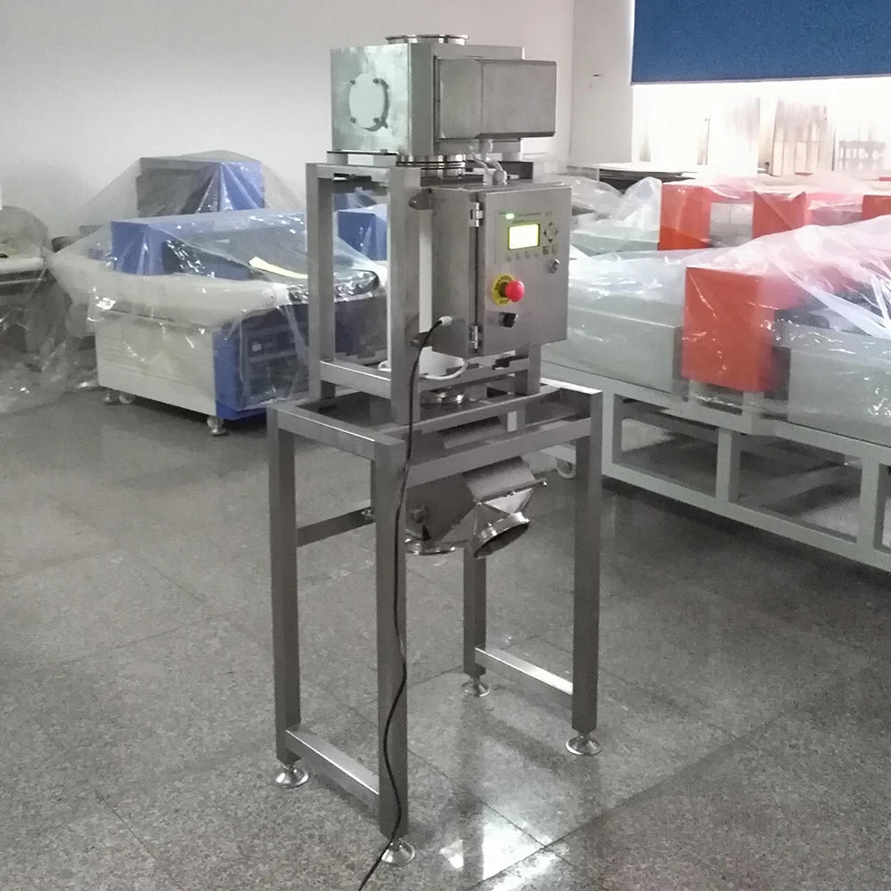 Gravity fall magnet separator metal detector for recycled plastics rice flour mills