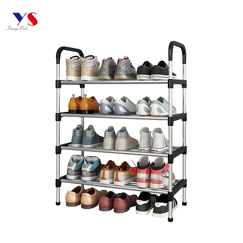 4-ярусная легкая полка для хранения обуви Органайзер для входа многослойная сборка простая маленькая стойка для обуви