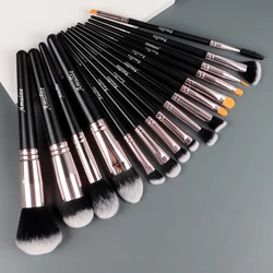 Private Label 16pcs free logo Makeup Brush set cosmetic vegan professional black Makeup Brushes custom Logo