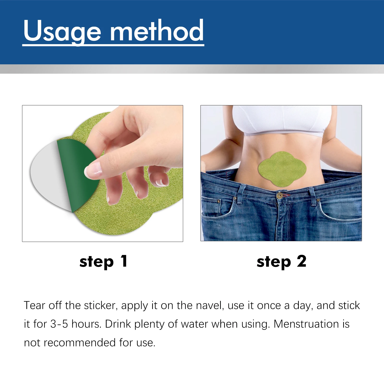 Chinese Natural Herbal Wormwood 5 Body Patches herbal Slimming Waist Belly Patch Navel Slim Patch For Weight Loss