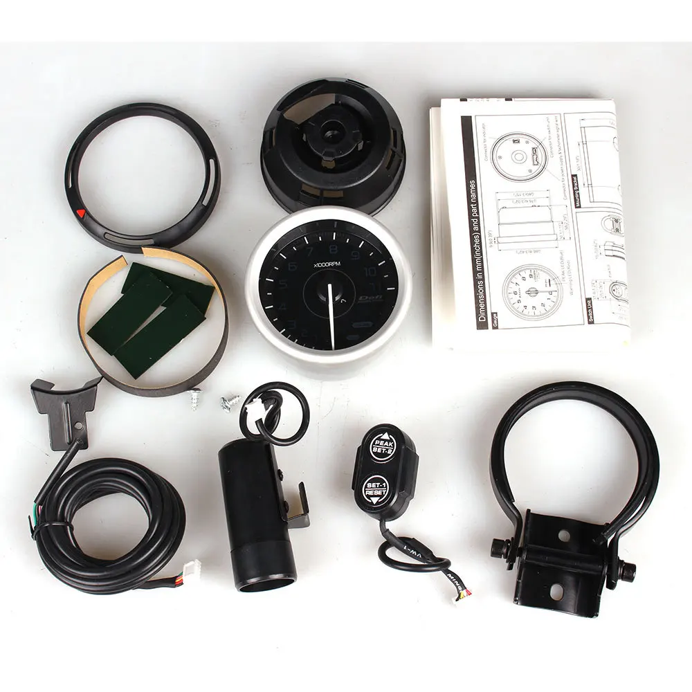 Car Modified Gauge DEFI A1 3.75 inch Tachometer Colorful Racing Meter 80mm 0-11000 RPM with Shift Light