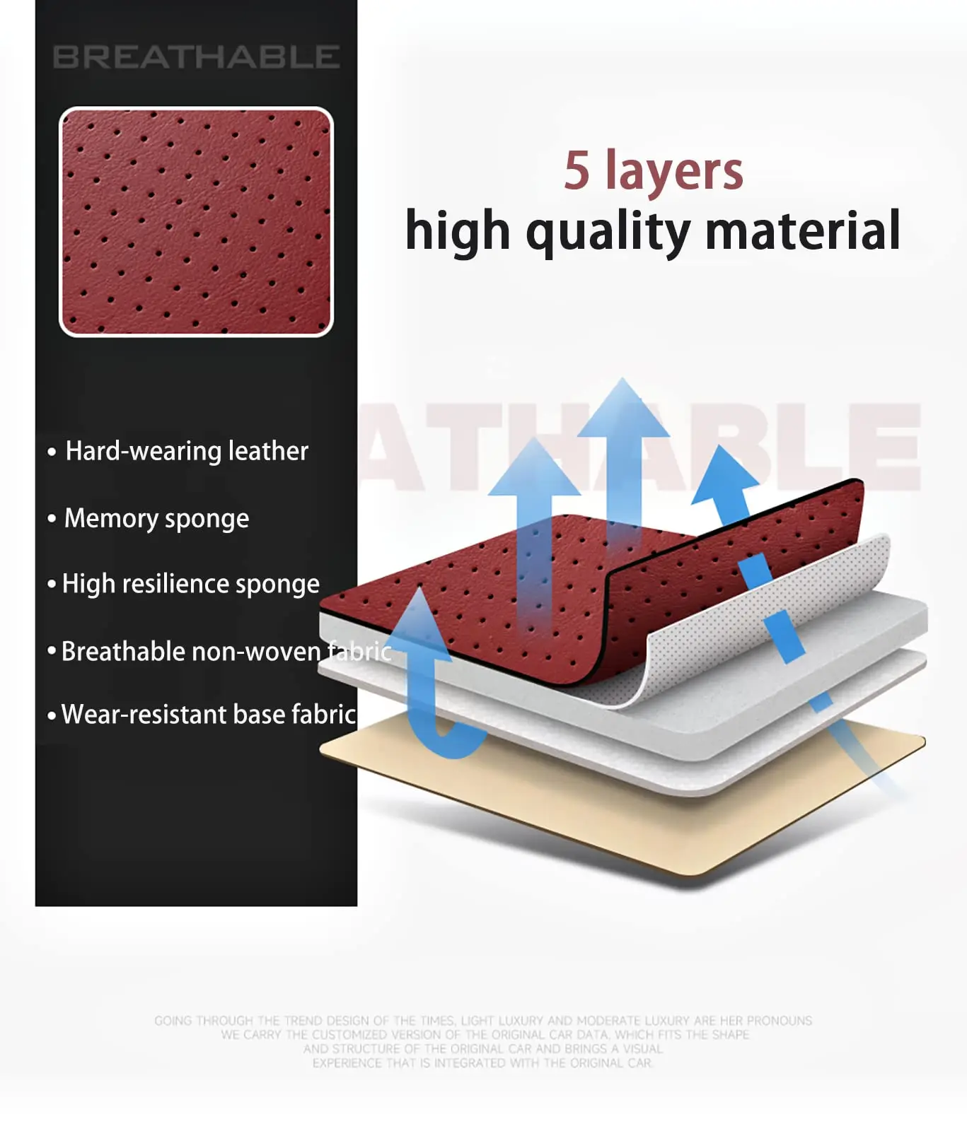 Sports Leather Car Seat Covers Full Set Protector Separate Cap Universal Fit for Nissan Sentra