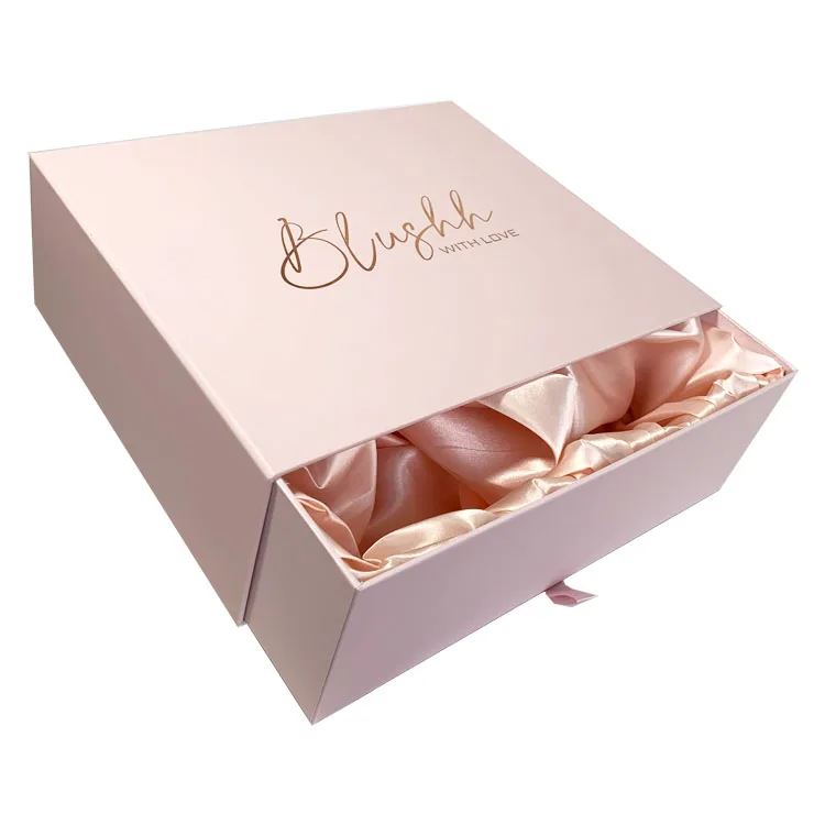 Custom Luxury Ribbon Box Single Bundle Hair Wigs Packaging Gift Boxes with Satin Inside