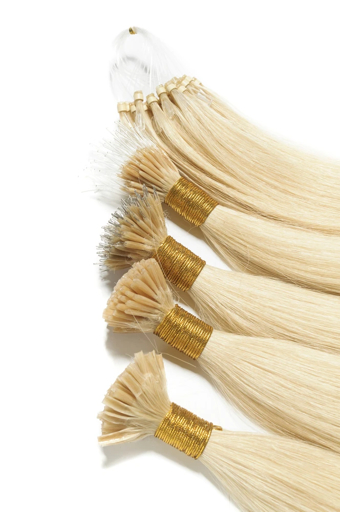 For Salon Use 100% Virgin Micro Link Hair Extensions,Micro Loop Hair Extensions,Cuticle Aligned Nano Plastic Tip Hair
