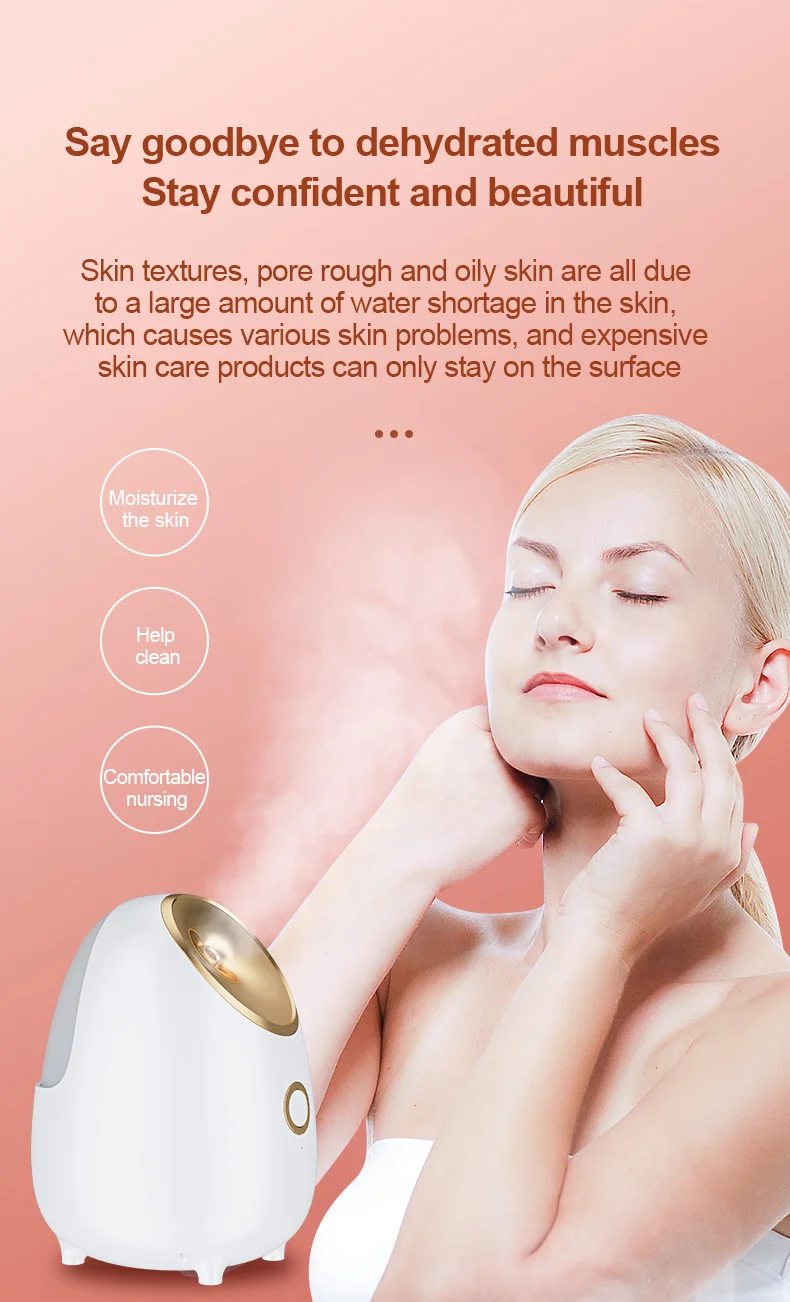 Face Steaming Device 2 In 1 Nano Ionic Hot Professional Spa Luxury Stand Ozone Steam Manual Facial Machine Steamer