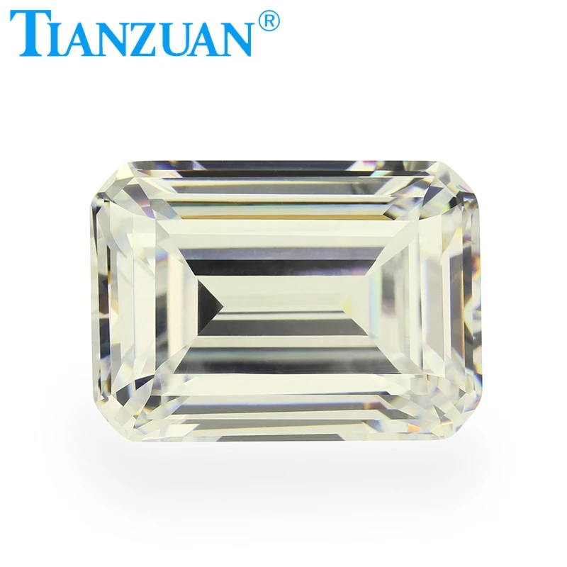 IJ yellowish white color octagon shape emerald cut Cubic Zirconia simlar the real diamond   CZ stone