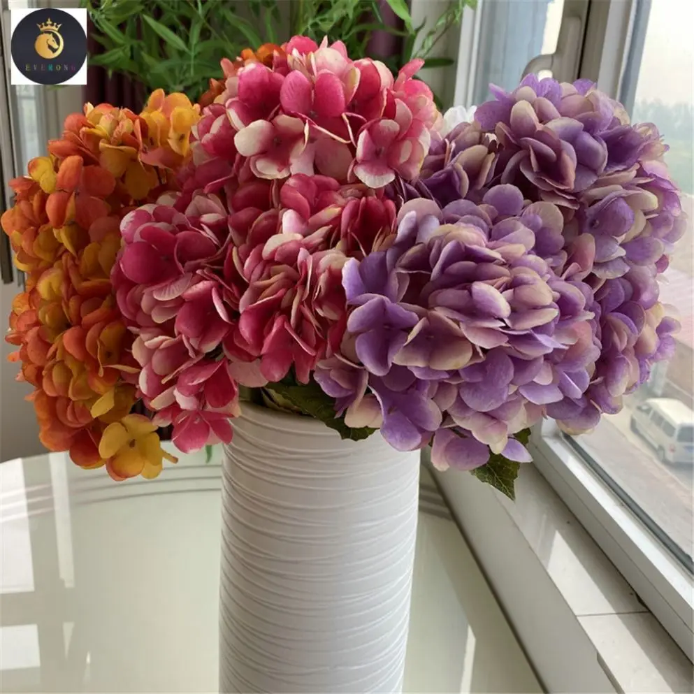 C342 пятиголовый четырехугольный искусственный цветок гортензии декор для интерьера свадебный букет из искусственных цветов