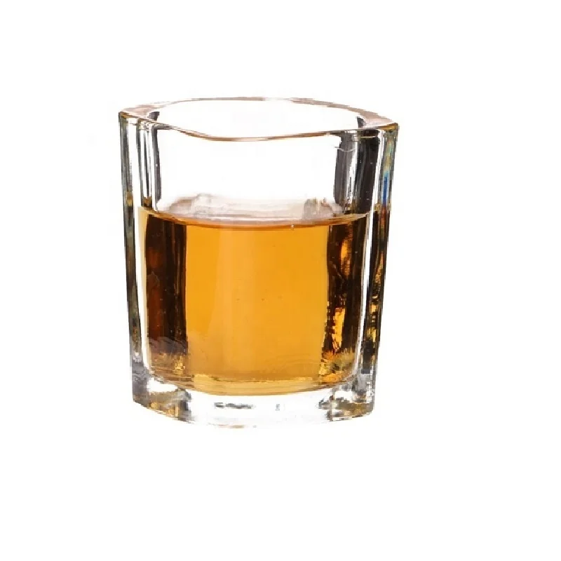 Wholesale food safe acrylic small square cup shot glasses plastic tequila shot glass clear
