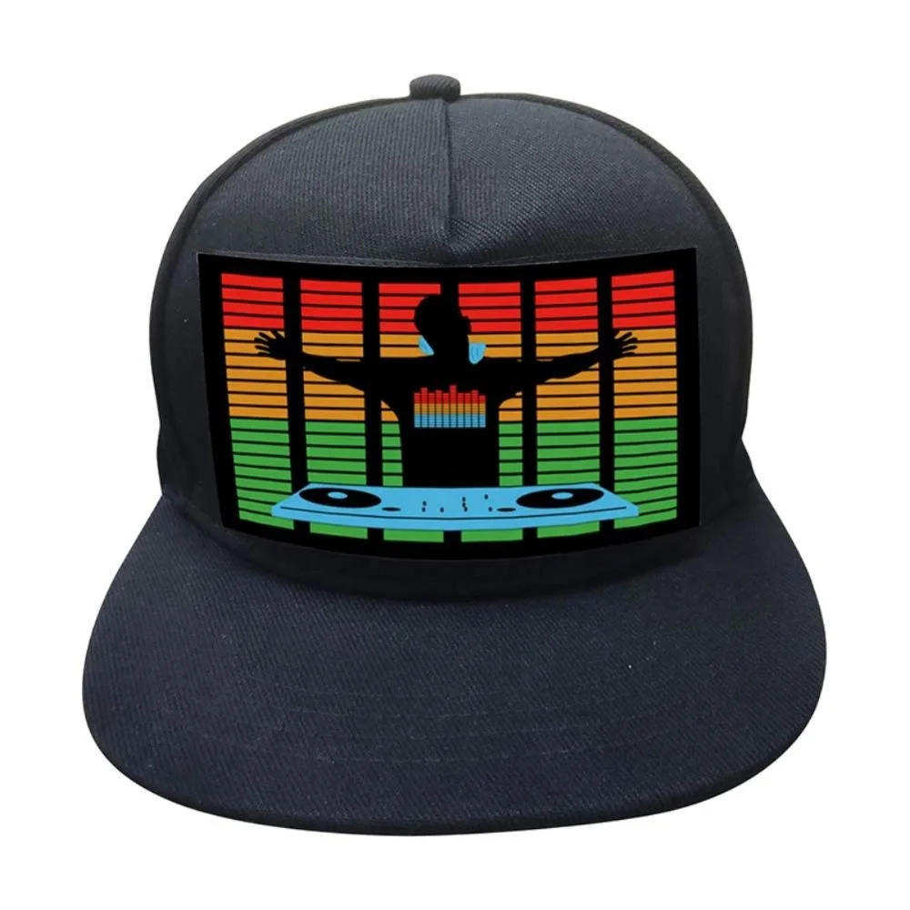 2021 new el hat led neon black hat hip hop hat for halloween party and wedding decor cosplay series caps