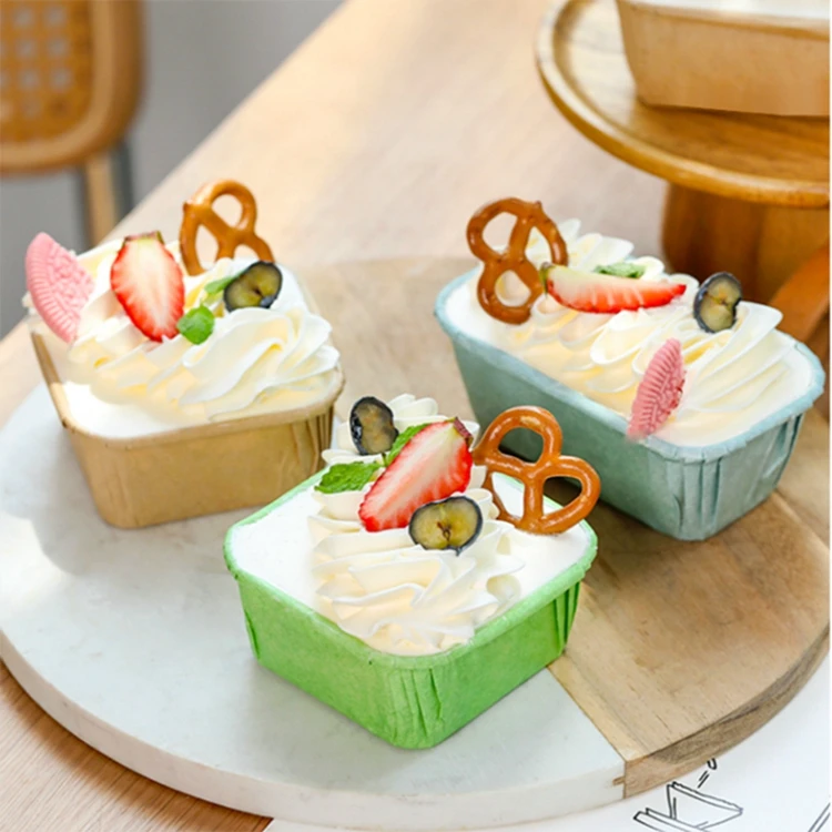 Food-grade Greaseproof Paper Square Mini Cupcake Liners Disposable Brownie Pans Muffin Cake Cup Paper Loaf Baking Pans