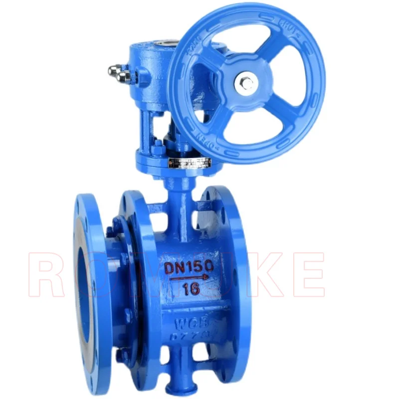 Cast steel worm gear flange telescopic butterfly valve