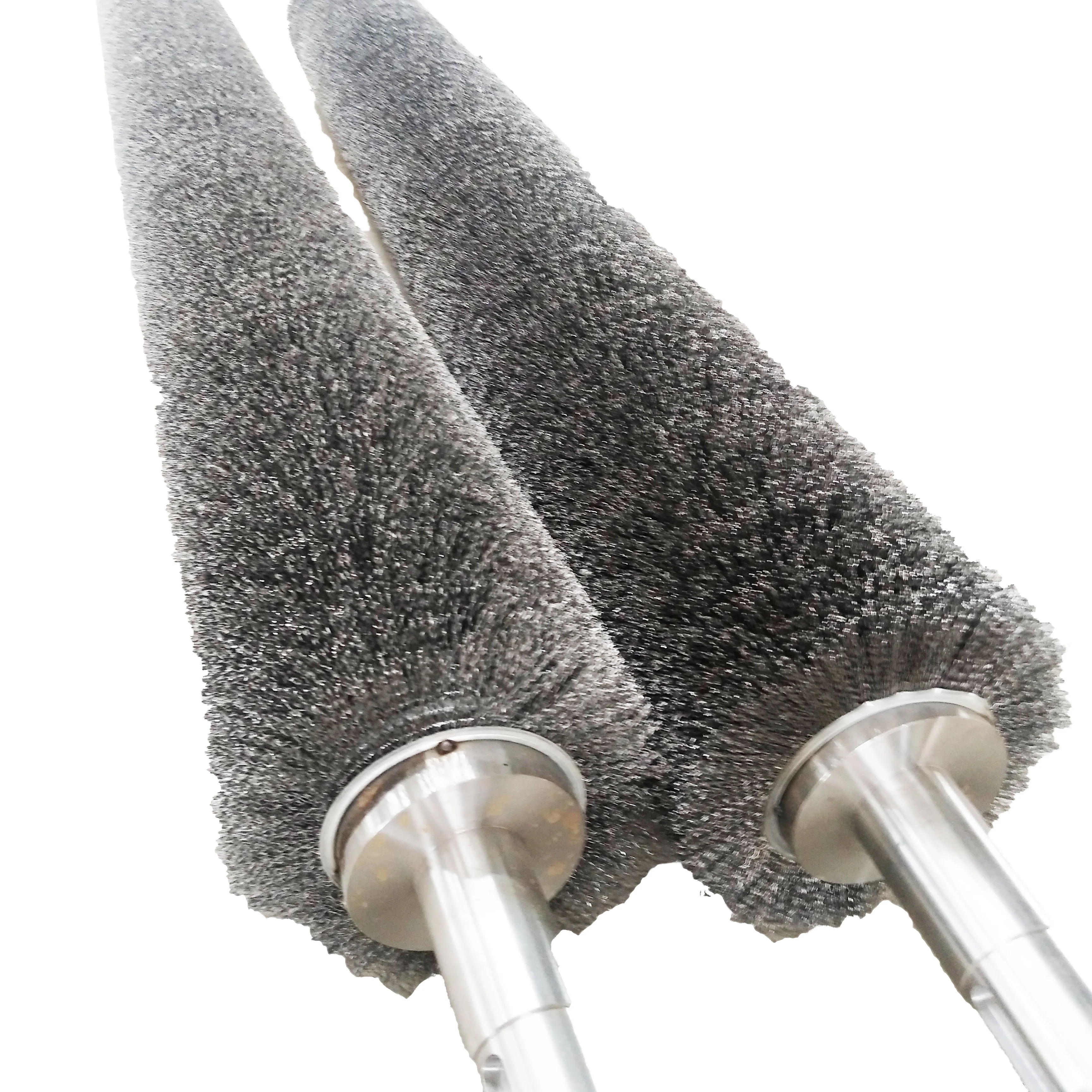 Stainless Steel Shaft Spiral Stainless Steel Wire Brass Wire Polishing Brush Roller For Machine