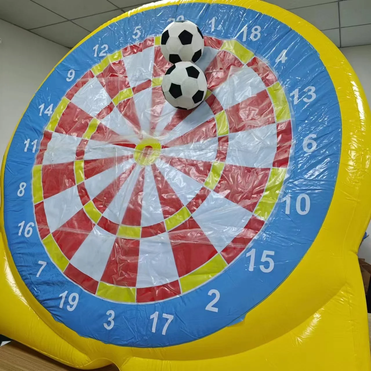 Fun Velcro-Inflatable Football Target Set Unisex PVC Soccer Field Indoor Outdoor Inflatable Football Darts