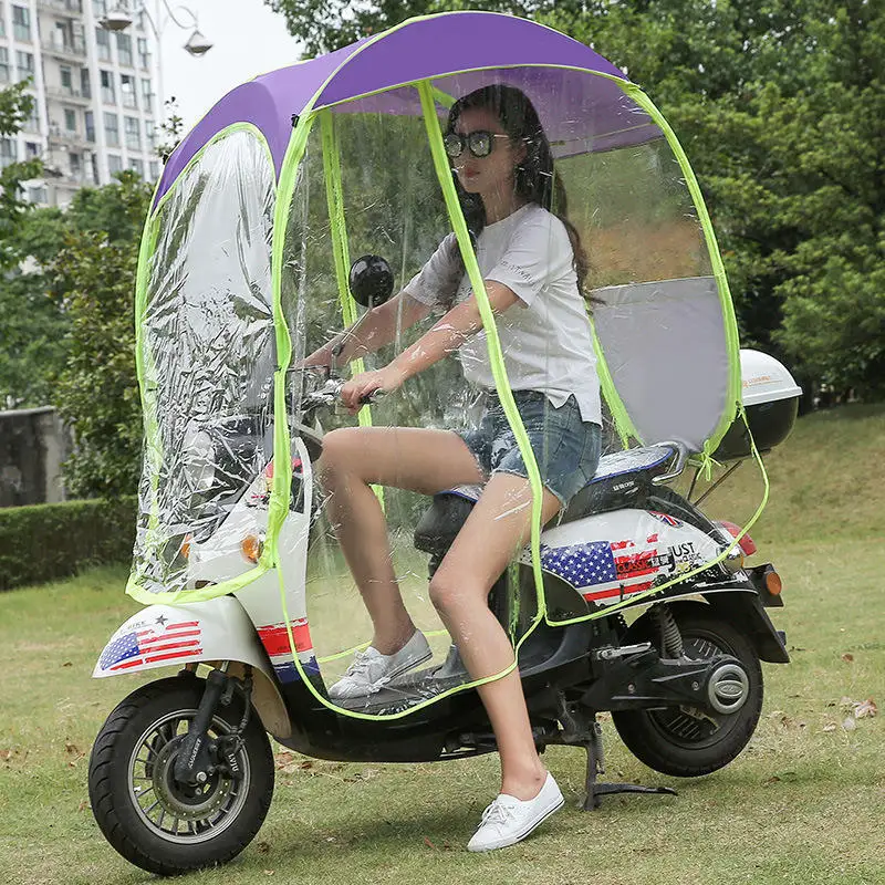 TX1023 Full Cover Scooter Umbrella Covered Electric Windproof Bike umbrella Waterproof Motorcycle Sunshade Umbrella
