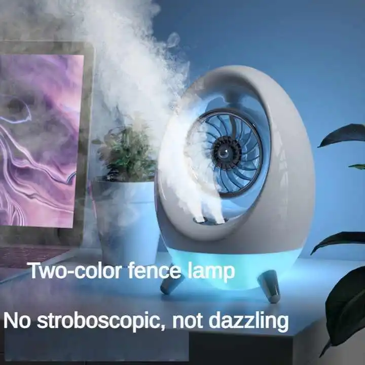 Egg Shape Ice Fog Cooling Fan Desktop USB Desktop Air Circulating Sprayer Fan Portable Humidifier Fan With LED Lights