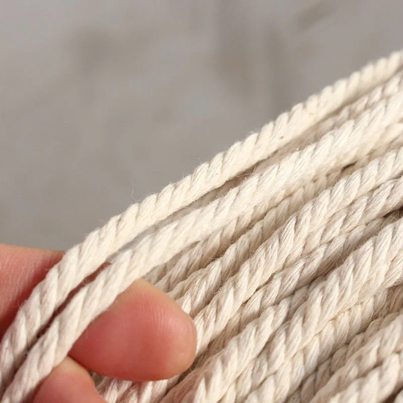 Cotton macrame cord natural colour 3mm 4mm 5mm 6mm 8mm 10mmTwisted