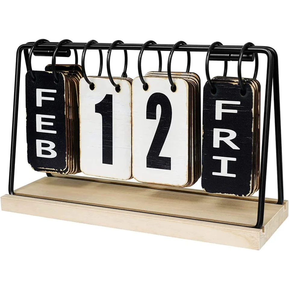 High quality  DIY Desk Calendar Wooden Desk Calendar Custom Base Desktop Table Wood Desk Calendar Stand logo custom