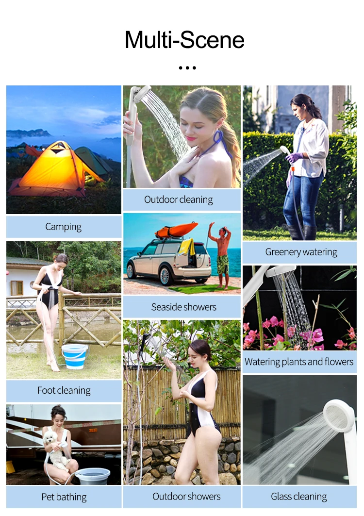 Big Capacity Battery Powered Shower Outdoor Garden Shower for Electric Shower Camping