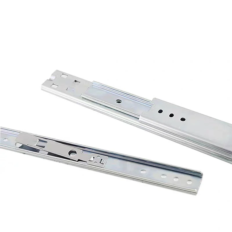three Section Full Extension Ball Bearing slides Mounting Industrial Rail Drawer Slides Side Smooth 55kg Load Capacity
