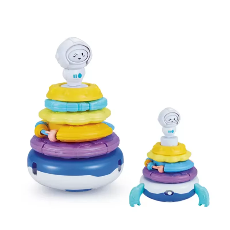 Educational toy funny cartoon spaceman on stacking tower toy for kid