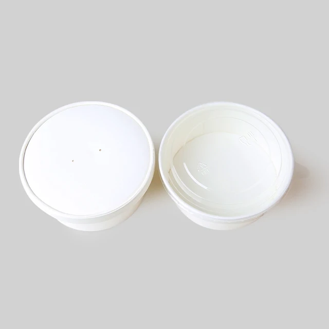 16oz/25oz/32oz/36oz/42oz/50oz Biodegradable Eco friendly White Salad Paper Bowl with Paper Lid
