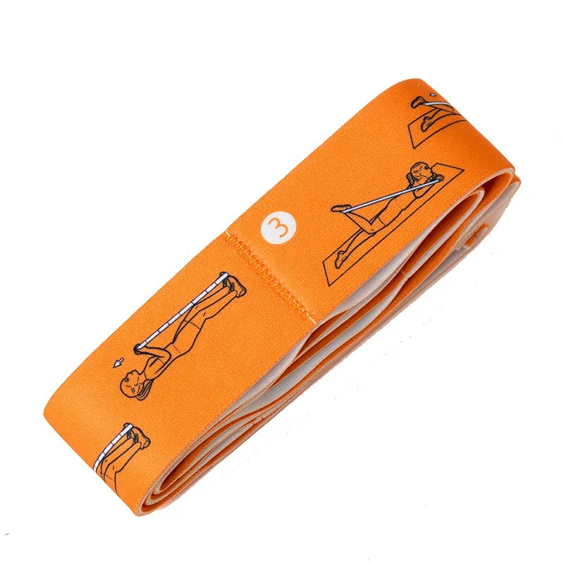 Yoga Stretching Band Tension Resistance Band Customized Fitness Accessories Polyester Cotton Yoga Exercise 2pcs Opp Bag+package