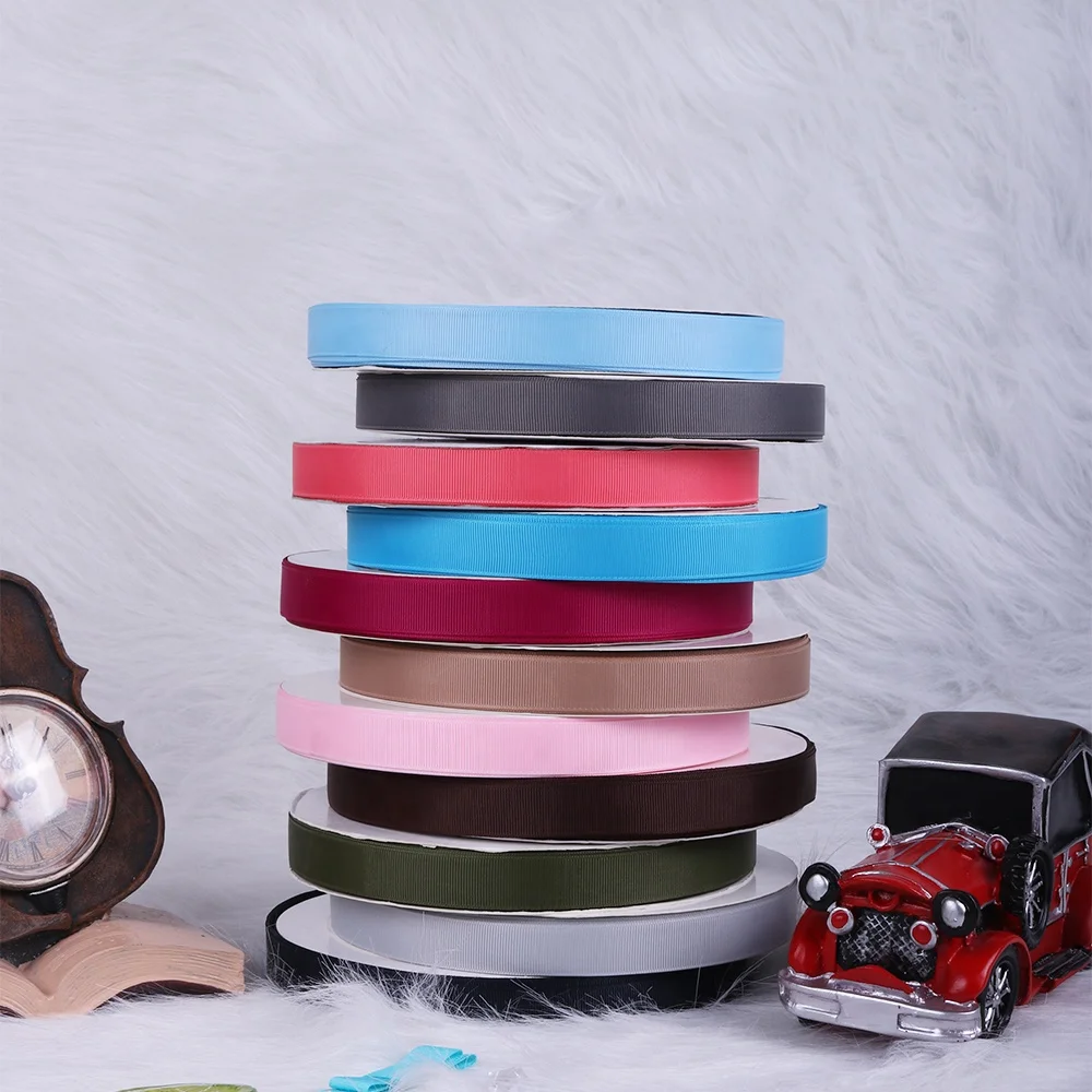 Paper Box Packaging Grosgrain Ribbon 196 Color Grosgrain Ribbon Factory Wholesale Grosgrain Ribbon Color 25 Yards 50 Yards