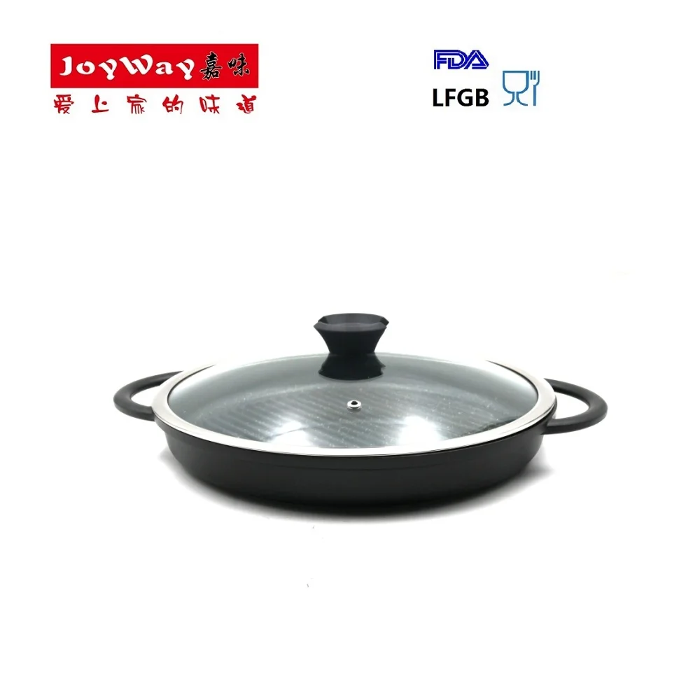 Die-casting Aluminium non-stick Korean grill with the spill mouth