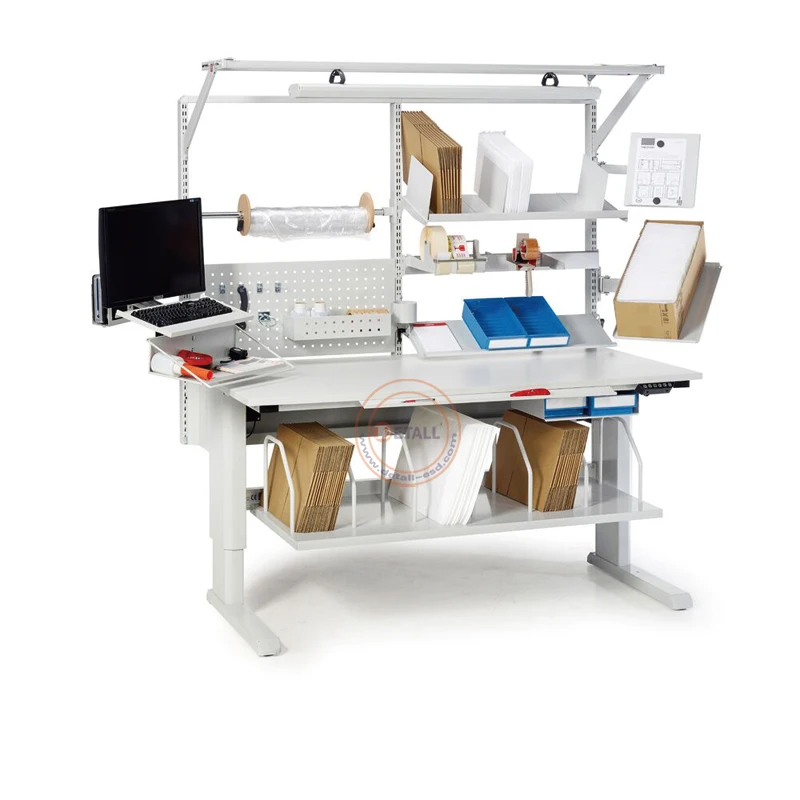 carton box packing station/pack station with gravity roller line