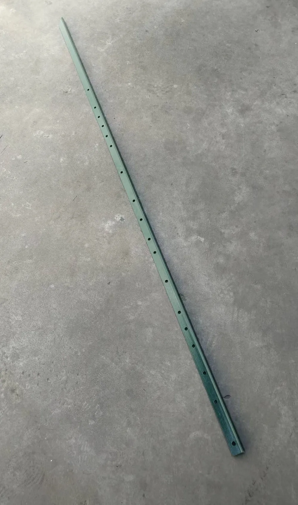 Green T-Rail Light Duty Fence Post with holes
