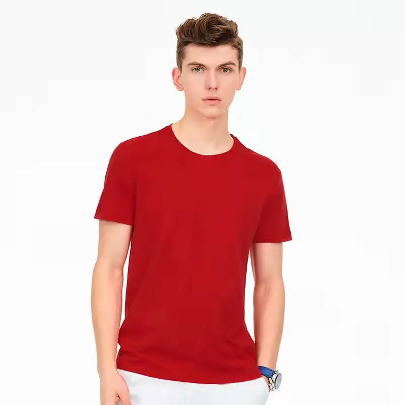 Wholesale 100 pima cotton wholesale high quality 220g pima cotton t-shirt new fashion short sleeve men t shirt