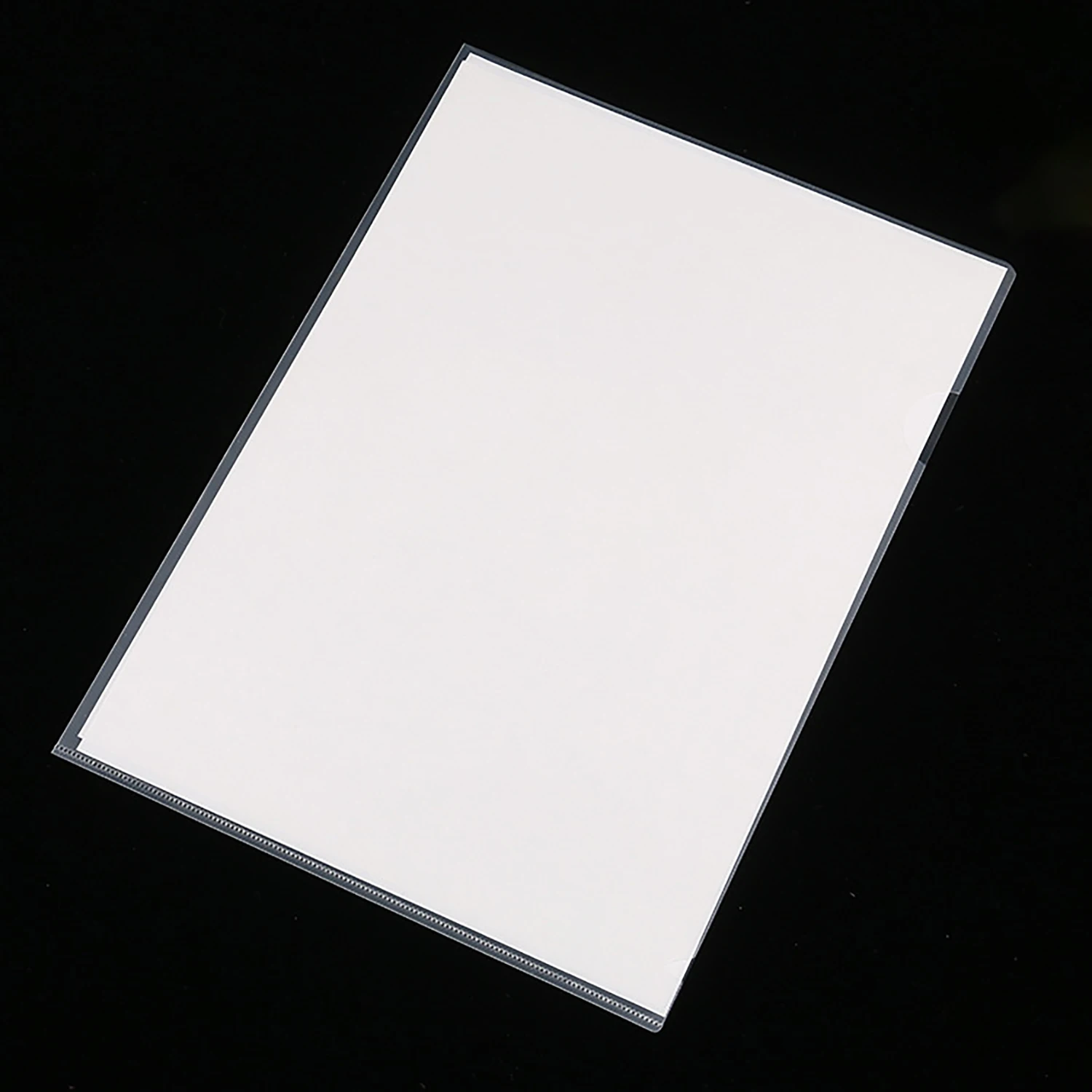 Customized Transparent Document Bag Office Supplies L Shape Pocket A4 PP Plastic File Folder