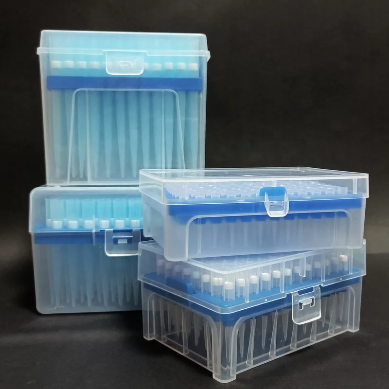 Plastic Laboratory Dnase Rnase Free  Sterile racked 96 well box 10ul Pipette tips with filter