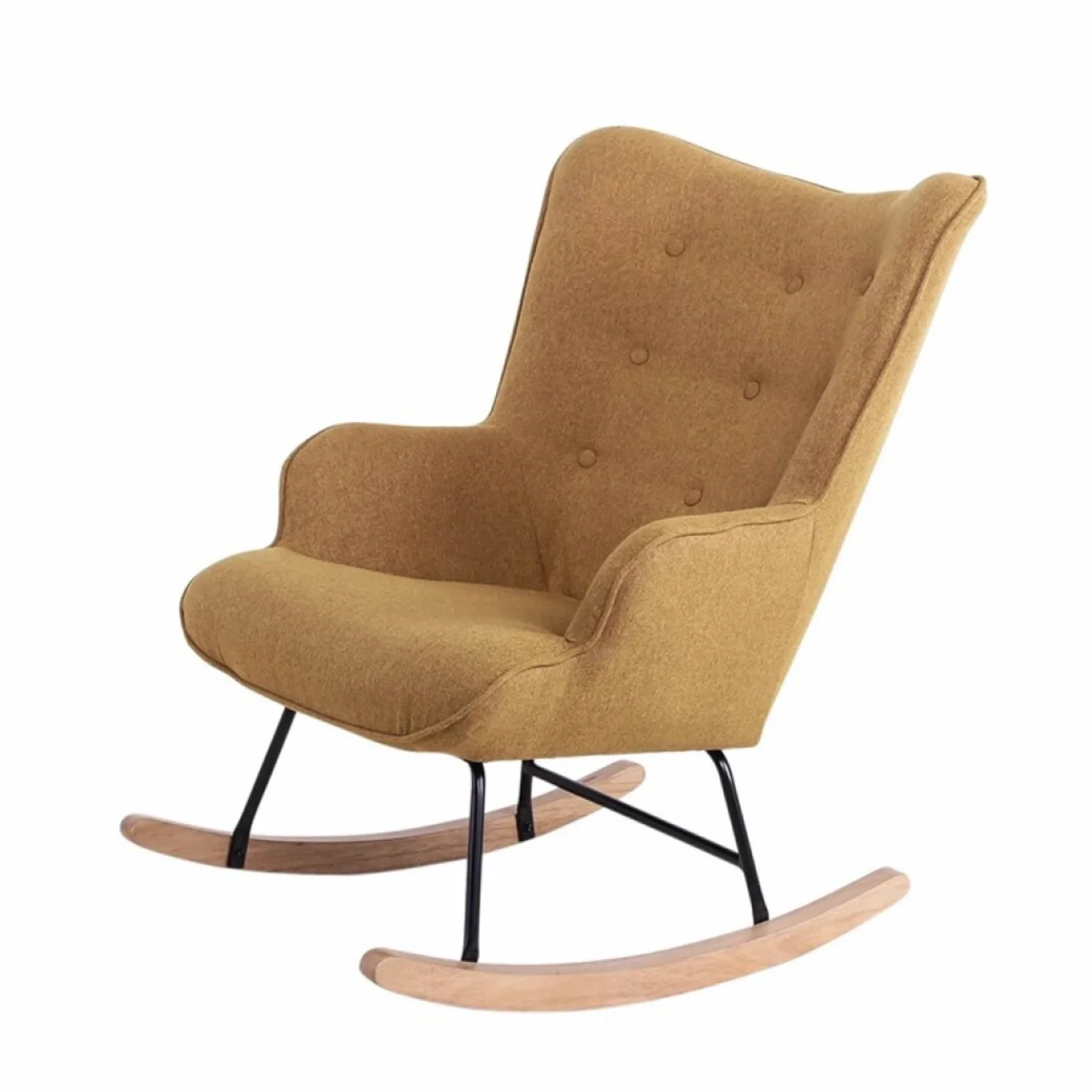 Современный дизайн, мягкое бархатное кресло с деревянными ножками и пуговицами для отдыха, стул для гостиной и отеля