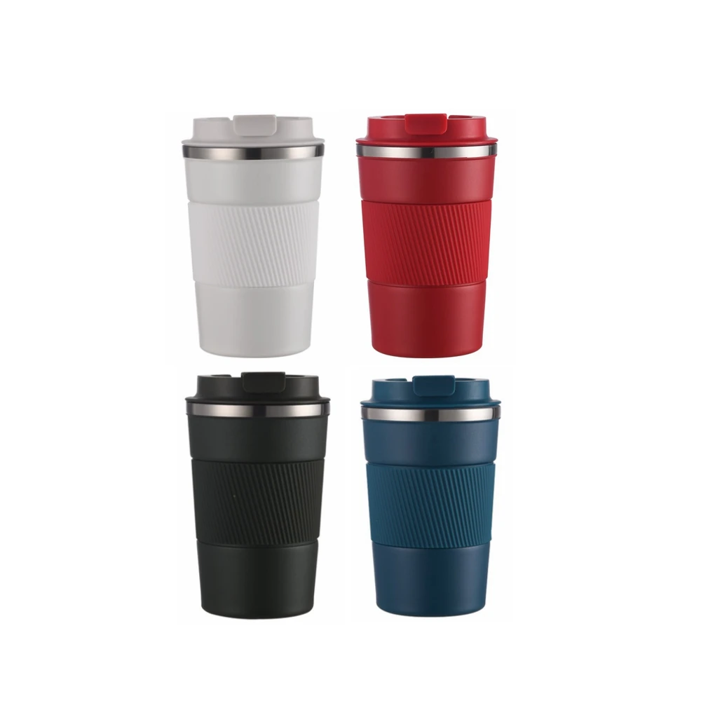 CUPPARK 380 мл портативная Двойная Стенка из нержавеющей стали дорожная кофейная кружка с силиконовым рукавом