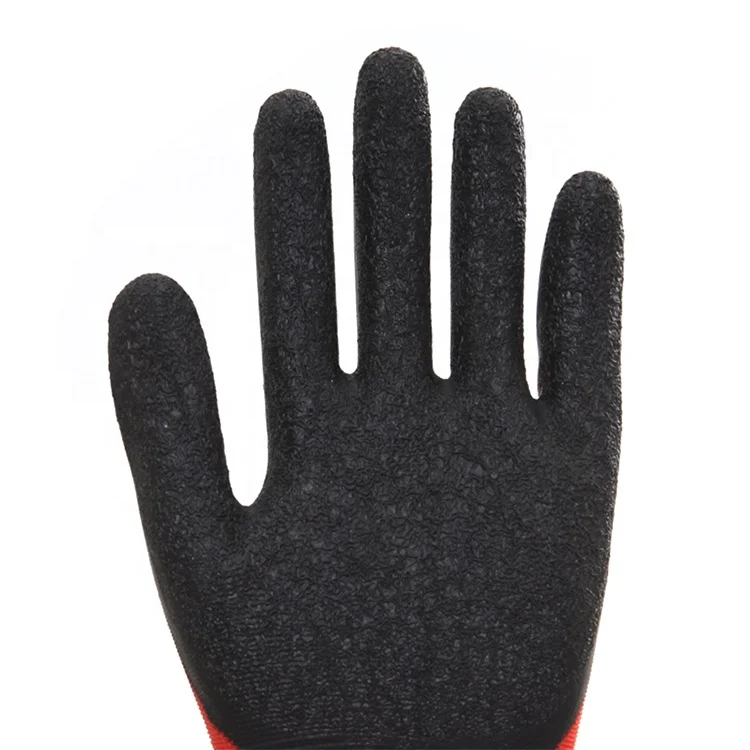 
Industrial safety rubber hand protective wholesale construction anti slip grip heavy duty latex coated working gloves 