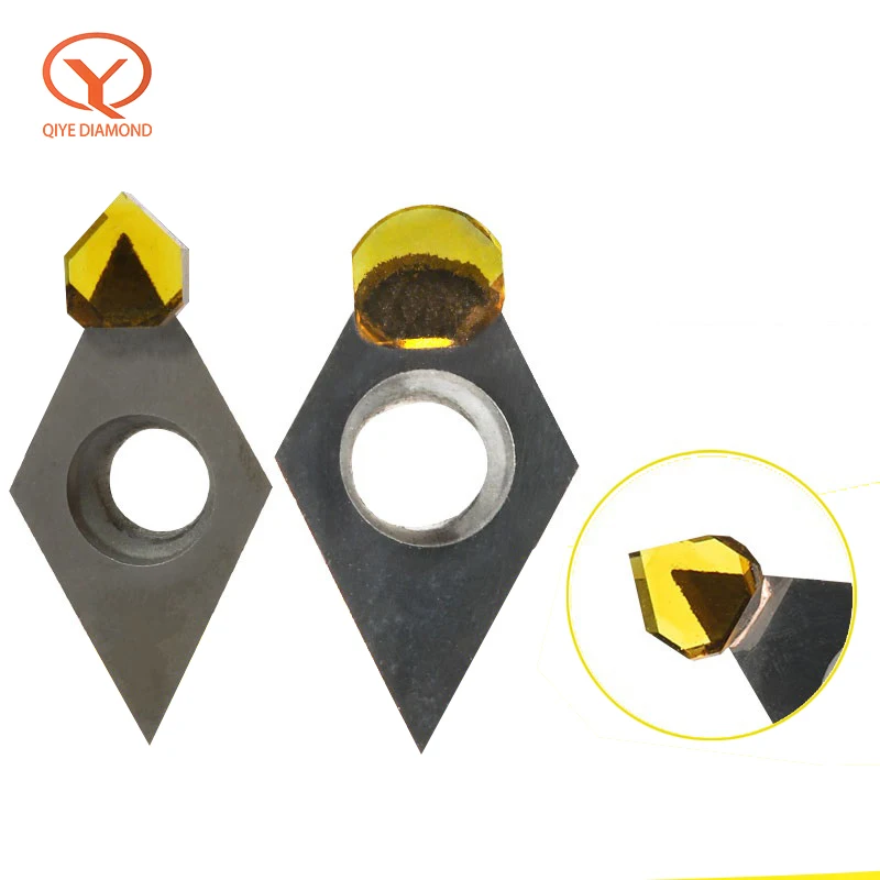 Qiye High gloss Monocrystalline diamond MCD inserts for aluminum copper plastic