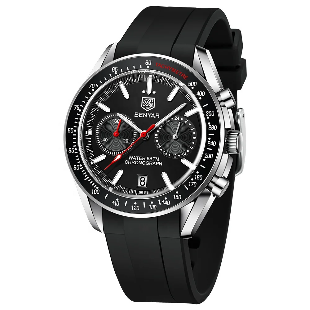 Relojes Hombre Original Benyar Watches 5194 Luxury Men Chronograph Watches Fashion Brand Quartz Watch For Men
