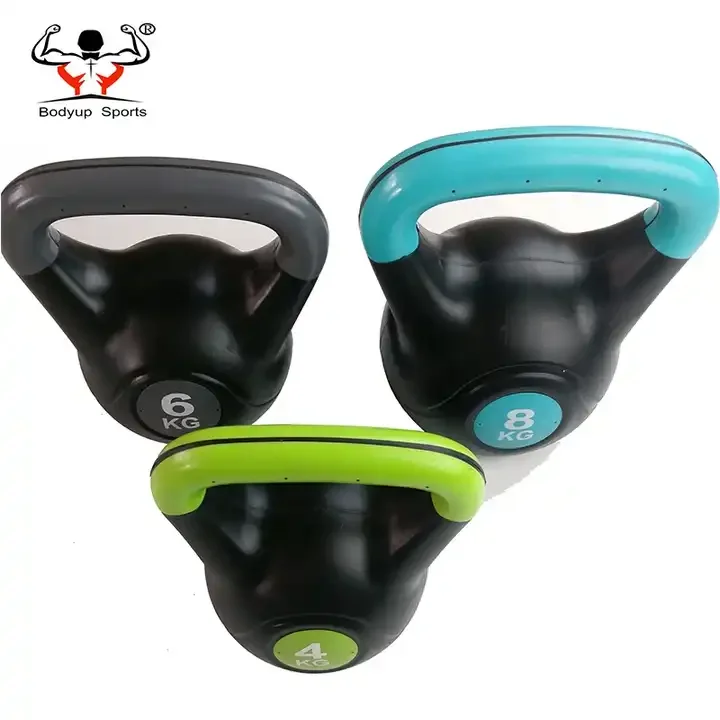 Kettlebell Vinyl Coated Cement Kettlebell Combination of Three Weights